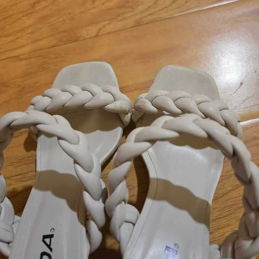 Soda Braided Band Square Heel Sandals